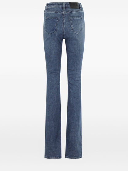 Elisabetta Franchi Flared High-Waist Blue Denim Jeans Blue