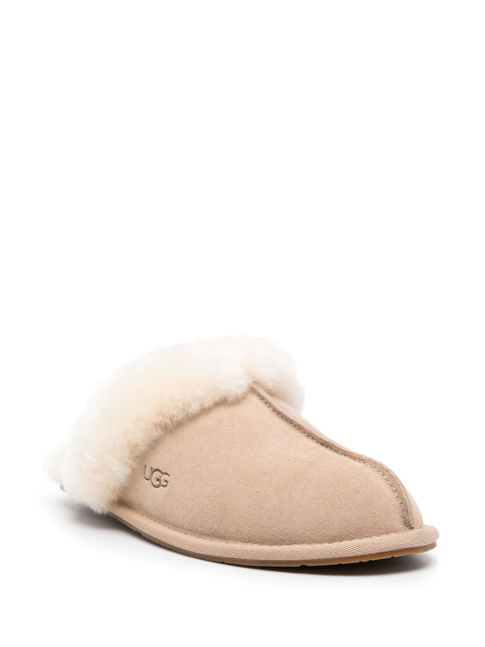 Ugg Australia Scuffette II Shearling Suede Slip-On Sandals Beige