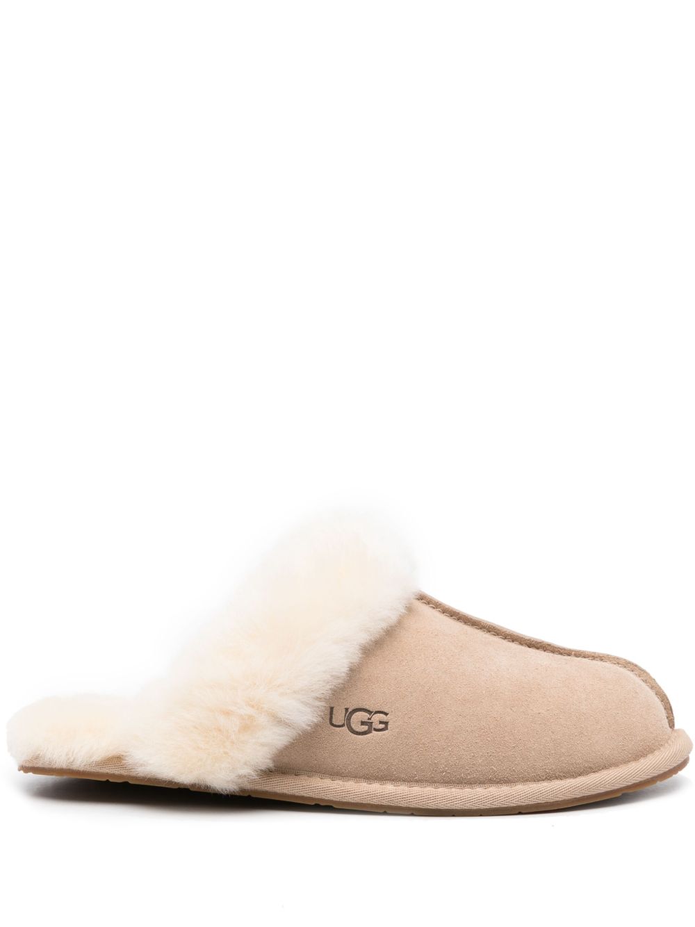 Ugg Australia Scuffette II Shearling Suede Slip-On Sandals Beige