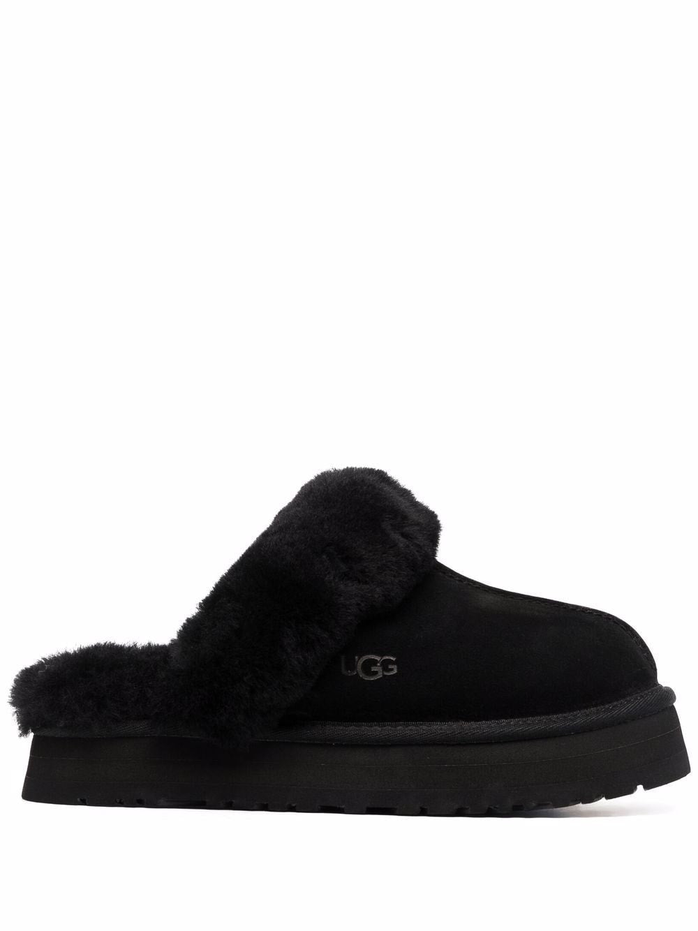 Ugg Australia Shearling-Lined Suede Slip-On Sandals Black black