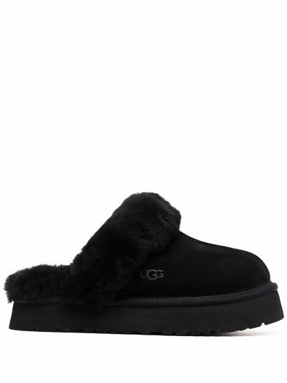 Ugg Australia Shearling-Lined Suede Slip-On Sandals Black black