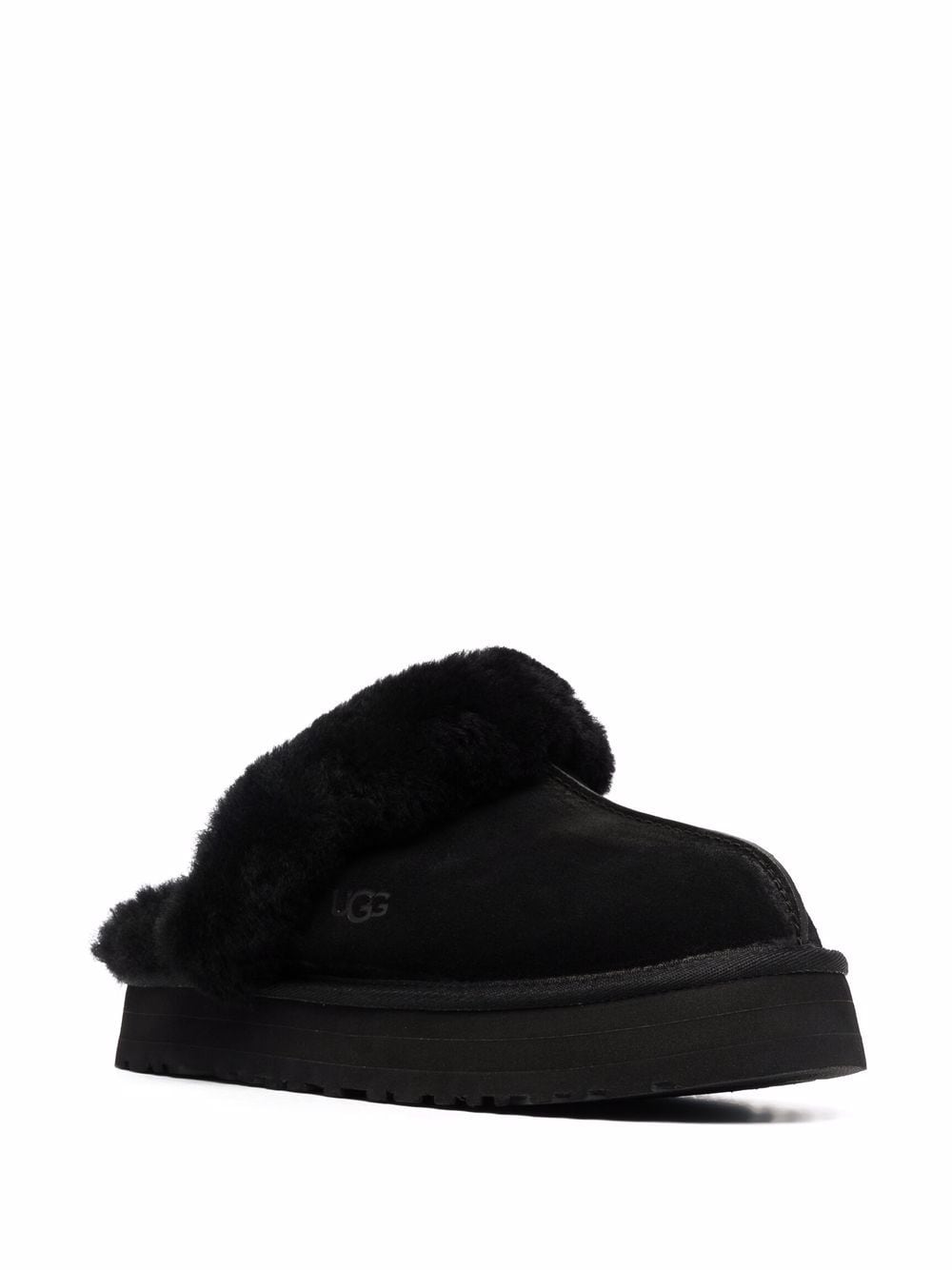 Ugg Australia Shearling-Lined Suede Slip-On Sandals Black black