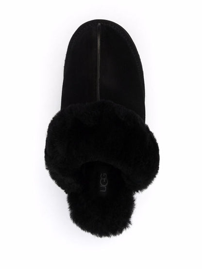 Ugg Australia Shearling-Lined Suede Slip-On Sandals Black black