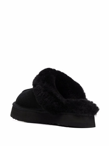 Ugg Australia Shearling-Lined Suede Slip-On Sandals Black black
