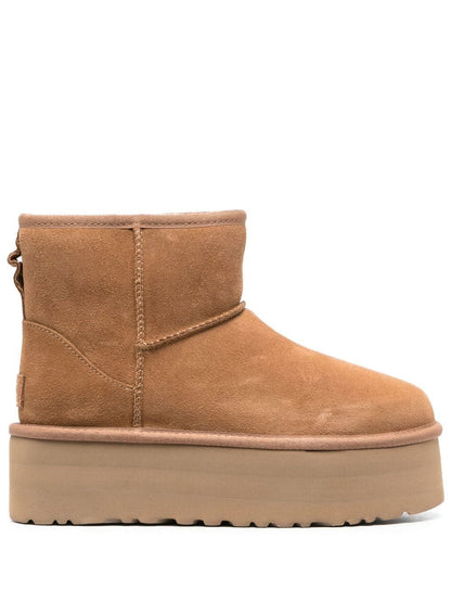 Ugg Australia Classic Mini Platform Suede Boots Beige
