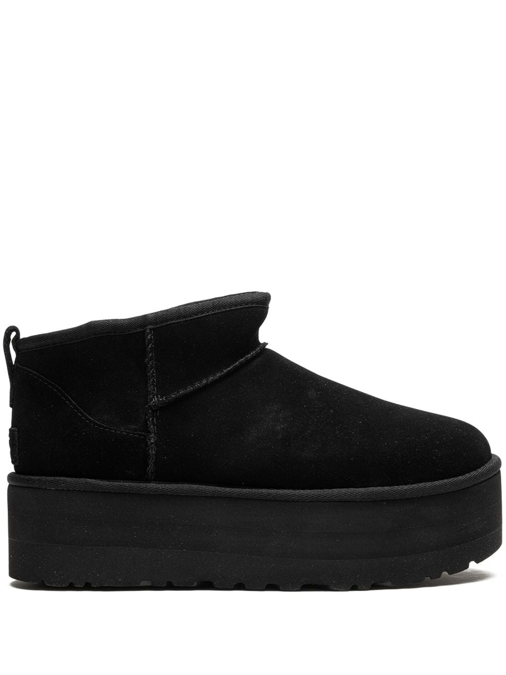 Ugg Australia Classic Ultra Mini Platform Black Suede Ankle Boots Black
