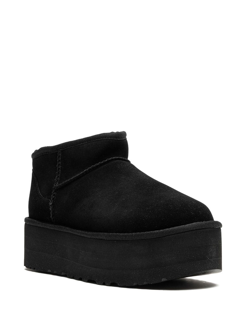 Ugg Australia Classic Ultra Mini Platform Black Suede Ankle Boots Black