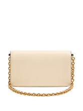 Valentino Garavani Vain Shiny Calfskin Small Clutch Bag White