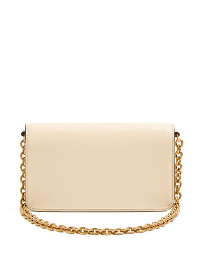 Valentino Garavani Vain Shiny Calfskin Small Clutch Bag White