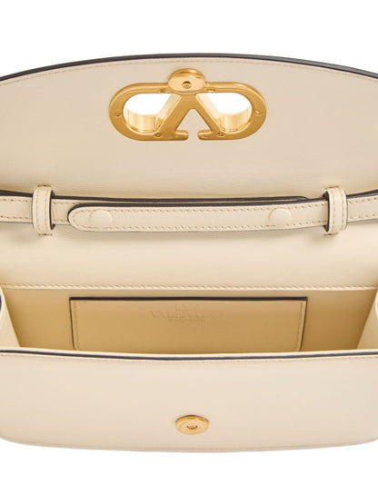 Valentino Garavani Vain Shiny Calfskin Small Clutch Bag White