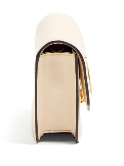 Valentino Garavani Vain Shiny Calfskin Small Clutch Bag White