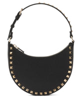 Valentino Garavani Rockstud Mini Hobo Leather Clutch Bag Black black