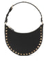 Valentino Garavani Rockstud Mini Hobo Leather Clutch Bag Black black