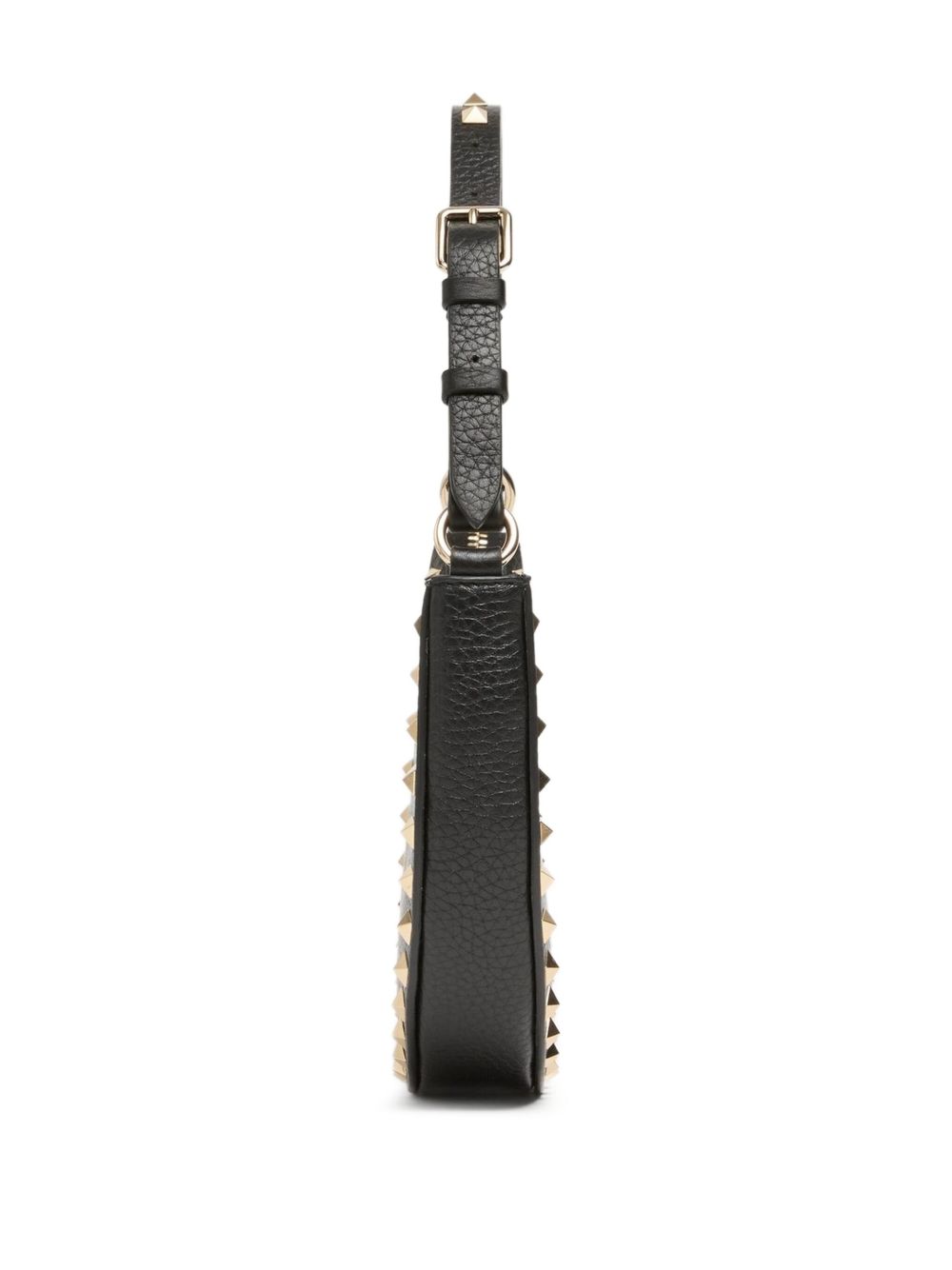 Valentino Garavani Rockstud Mini Hobo Leather Clutch Bag Black black