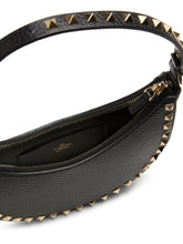 Valentino Garavani Rockstud Mini Hobo Leather Clutch Bag Black black