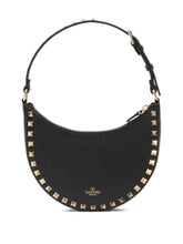 Valentino Garavani Rockstud Mini Hobo Leather Clutch Bag Black black
