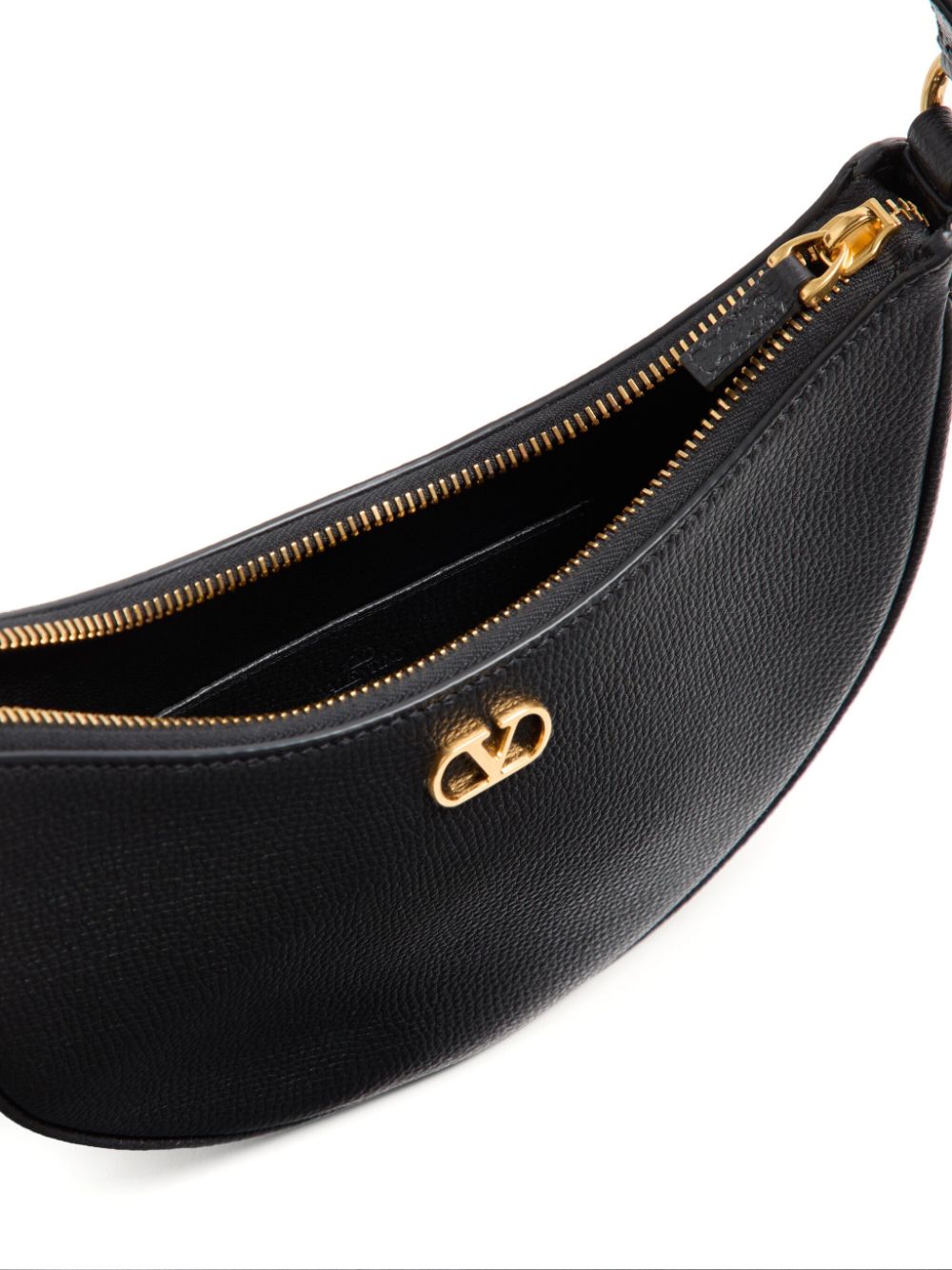 Valentino Garavani VLogo Signature Mini Calf Leather Hobo Bag Black Black