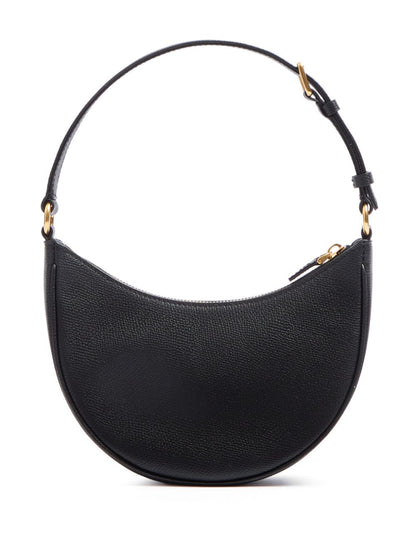 Valentino Garavani VLogo Signature Mini Calf Leather Hobo Bag Black Black