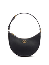 Valentino Garavani VLogo Signature Mini Calf Leather Hobo Bag Black Black