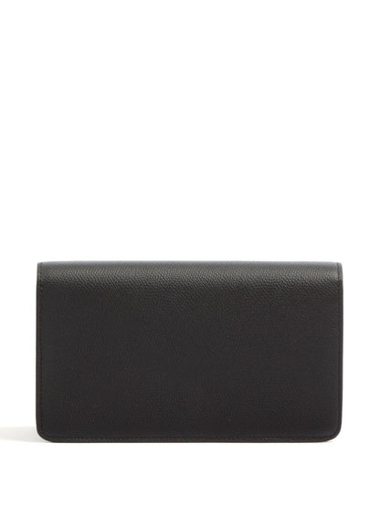 Valentino Garavani VLogo Signature Mini Grained-Leather Clutch Bag Black