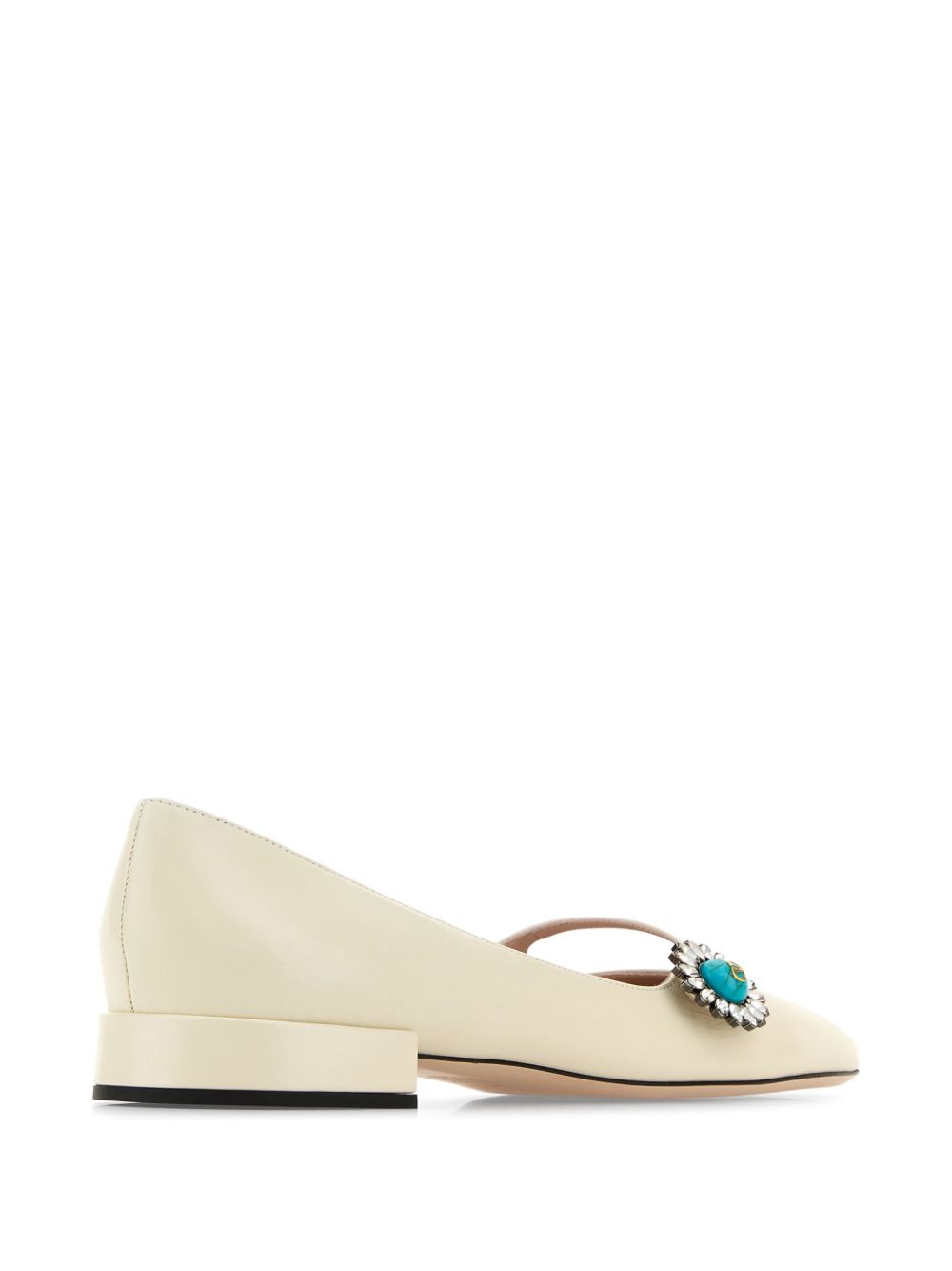 Valentino Garavani Crystal-Embellished Patent Leather Ballet Flats White White