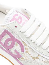 Dolce & Gabbana DG Cushion Sneakers Pink with Black Lace-Up and Logo Patch Pink