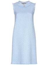 Dolce & Gabbana Bouclé Tweed Mini Dress With Appliqué Logo Clear Blue
