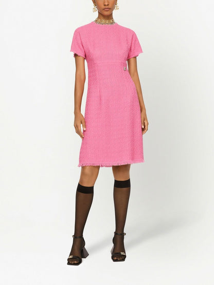 Dolce &amp; Gabbana Rachel Wool Tweed Mini Dress Pink