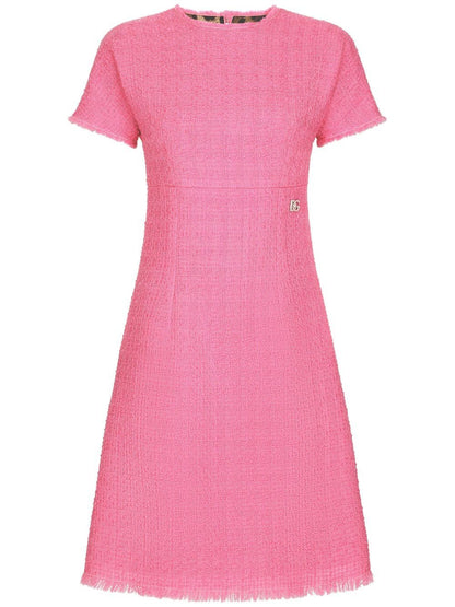 Dolce &amp; Gabbana Rachel Wool Tweed Mini Dress Pink