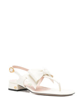 Valentino Garavani Bow-Embellished Leather Slingback Sandals Ivory