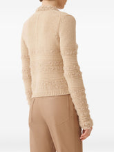 Fabiana Filippi Textured Knit Wool Jacket with Decorative Button Detailing Beige