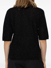 Fabiana Filippi Wool Short-Sleeve Crewneck Top Black black