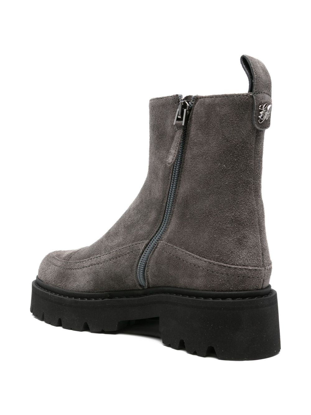 Emporio Armani Suede Platform Ankle Boots Grey