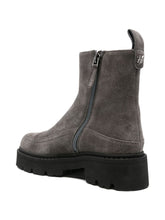 Emporio Armani Suede Platform Ankle Boots Grey