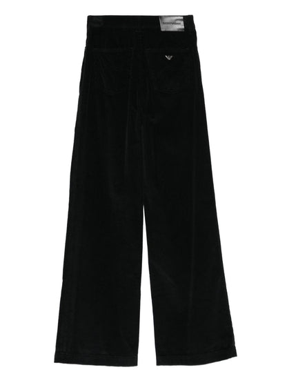 Emporio Armani Wide-Leg Corduroy Denim Jeans Black black