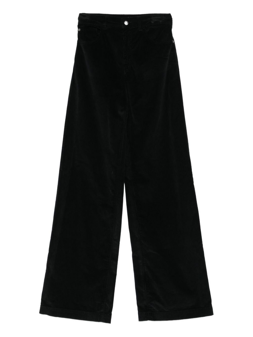Emporio Armani Wide-Leg Corduroy Denim Jeans Black black