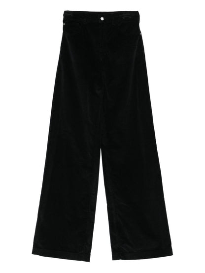 Emporio Armani Wide-Leg Corduroy Denim Jeans Black black