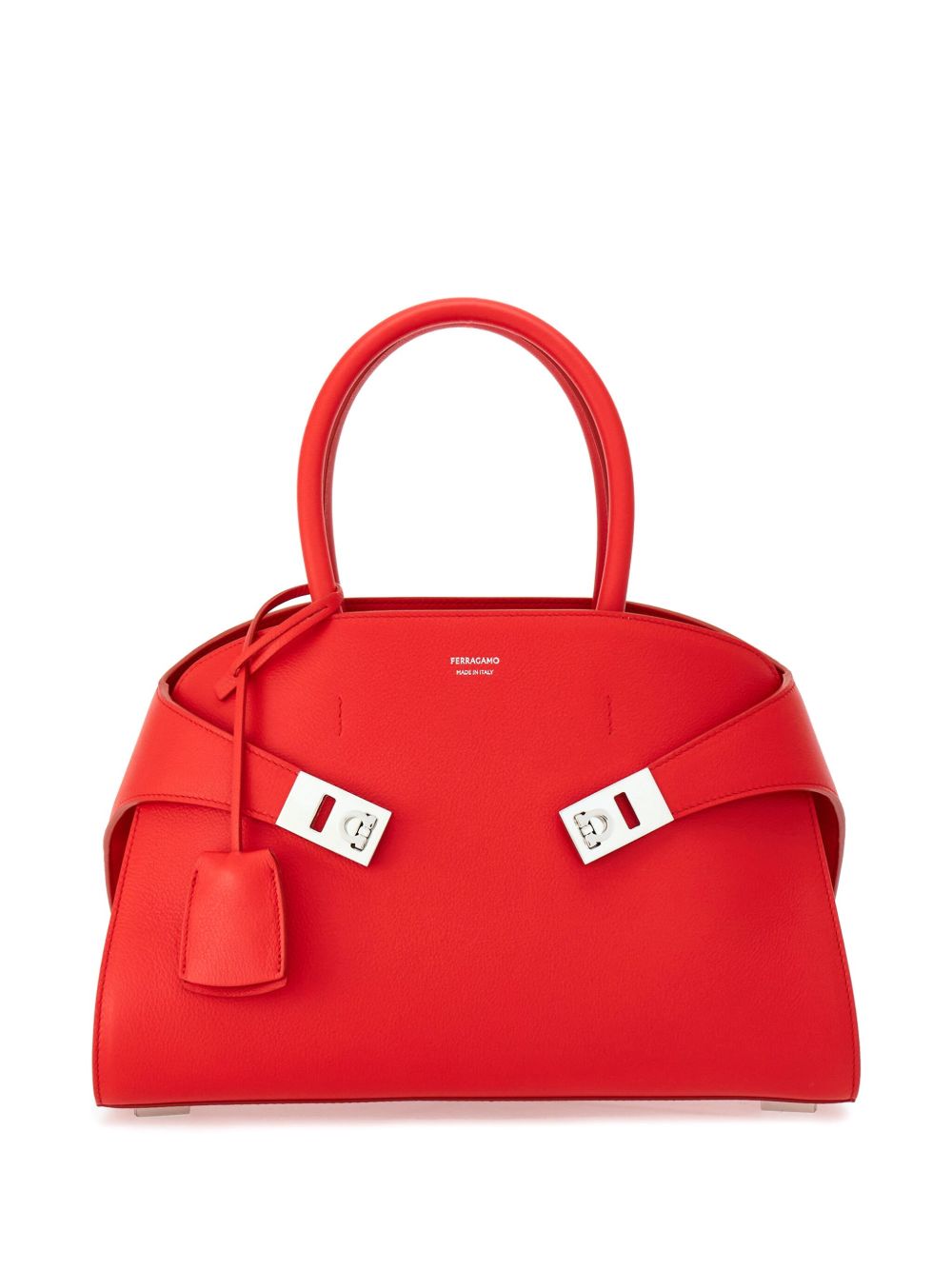 Ferragamo Hug Small Leather Tote Bag Red