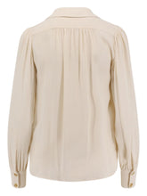 Elisabetta Franchi V-Neck Gathered Shoulder Blouse White