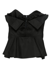 Alexander McQueen Bow-detailed peplum top Black