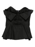 Alexander McQueen Bow-detailed peplum top Black