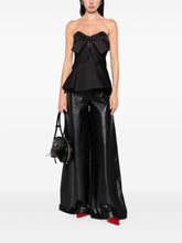 Alexander McQueen Bow-detailed peplum top Black