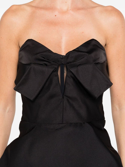 Alexander McQueen Bow-detailed peplum top Black