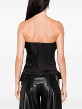 Alexander McQueen Bow-Detailed Off-Shoulder Silk Peplum Top Black