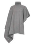 Stella McCartney Asymmetric Ribbed Wool-Cashmere Poncho Grey