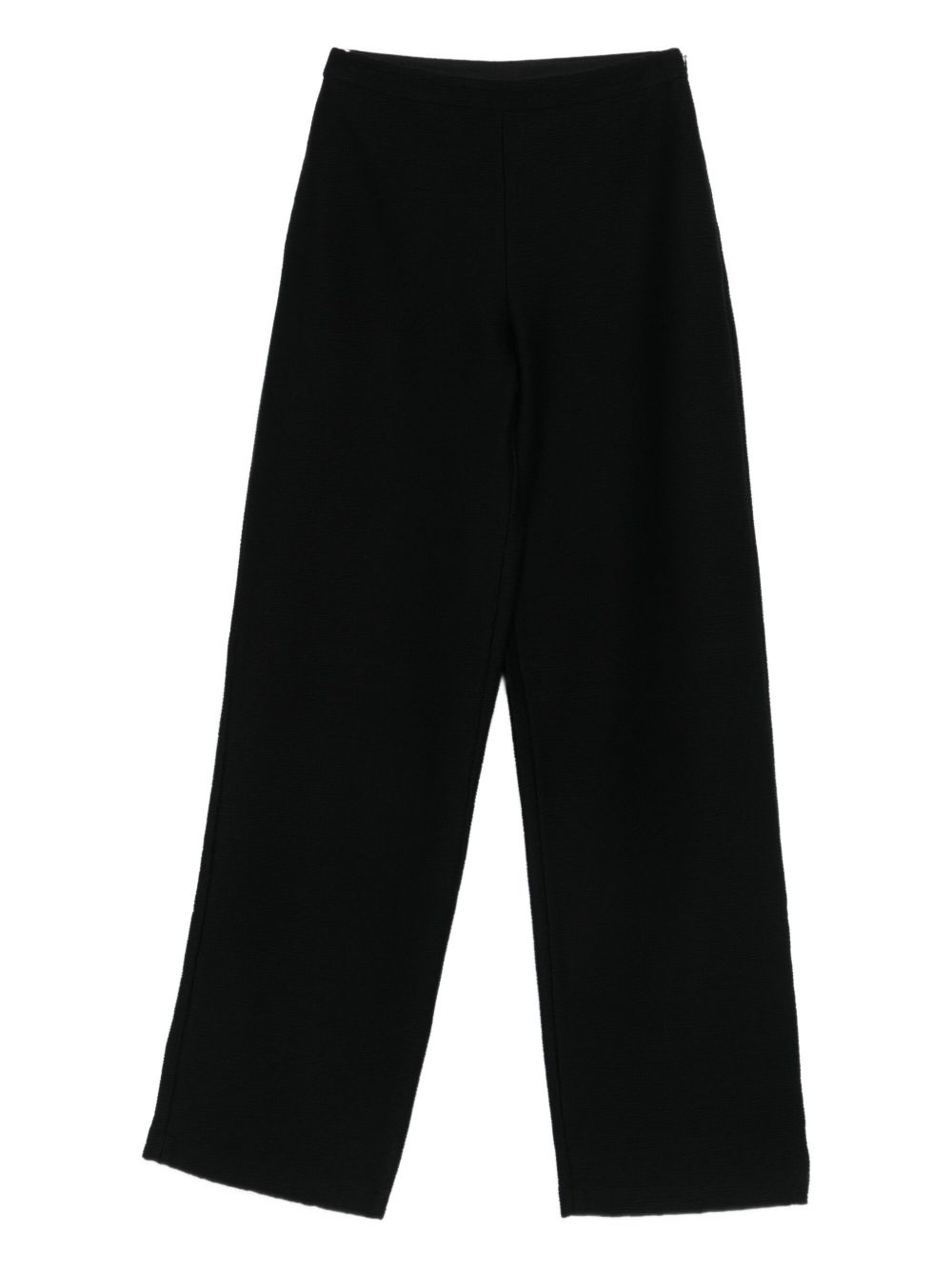 Emporio Armani Wide-Leg High-Waist Cotton-Blend Trousers Black Black