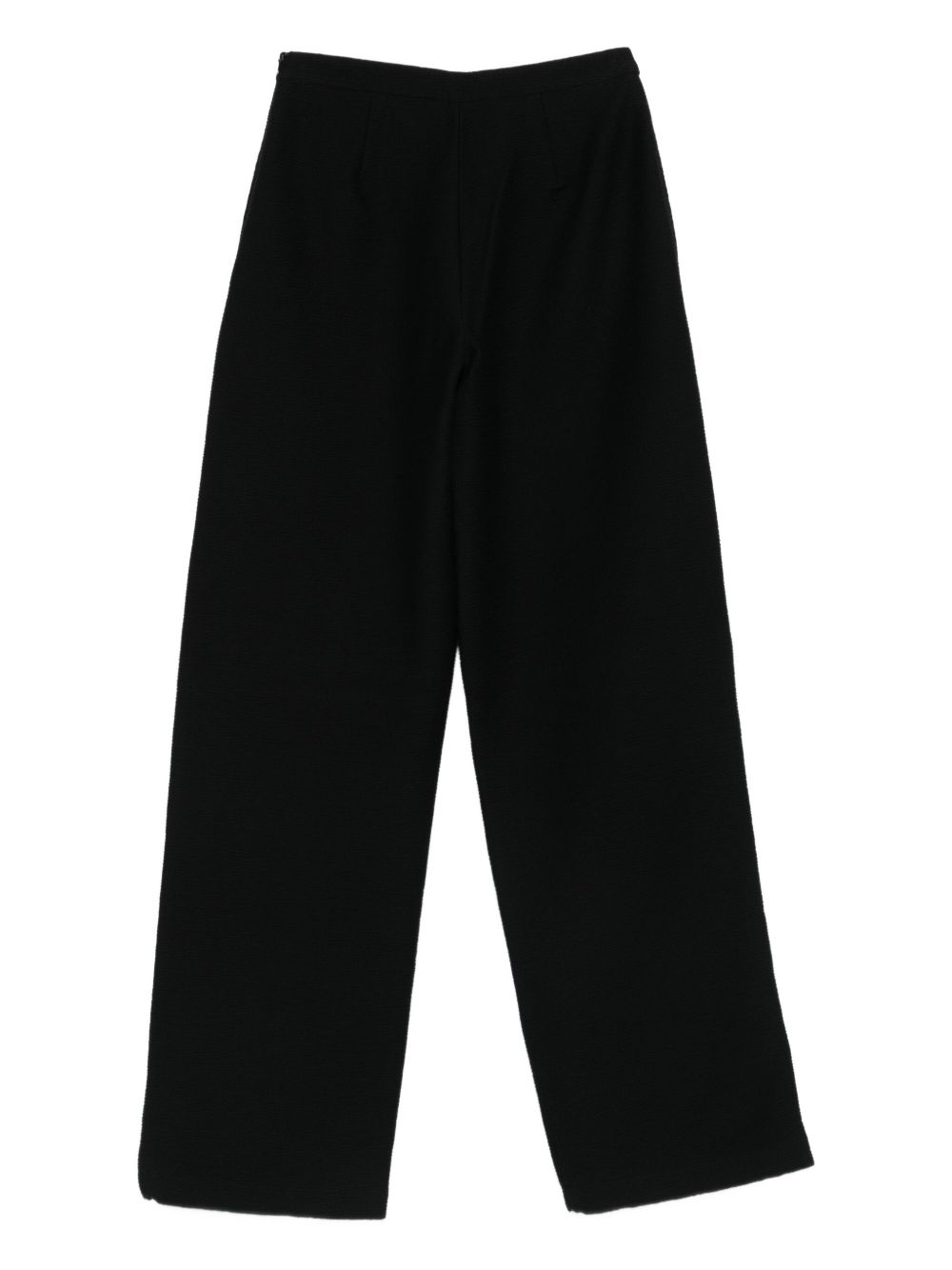 Emporio Armani Wide-Leg High-Waist Cotton-Blend Trousers Black Black