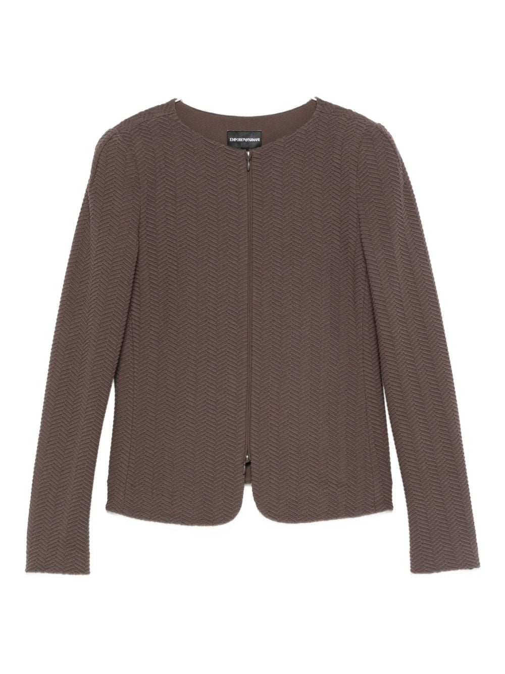 Emporio Armani Chevron Cotton Blend Blazer Dove Grey