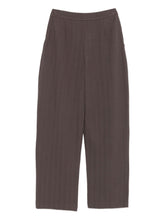 Emporio Armani High-Rise Chevron Pleated Straight-Leg Trousers Dove Grey