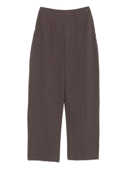 Emporio Armani High-Rise Chevron Pleated Straight-Leg Trousers Dove Grey